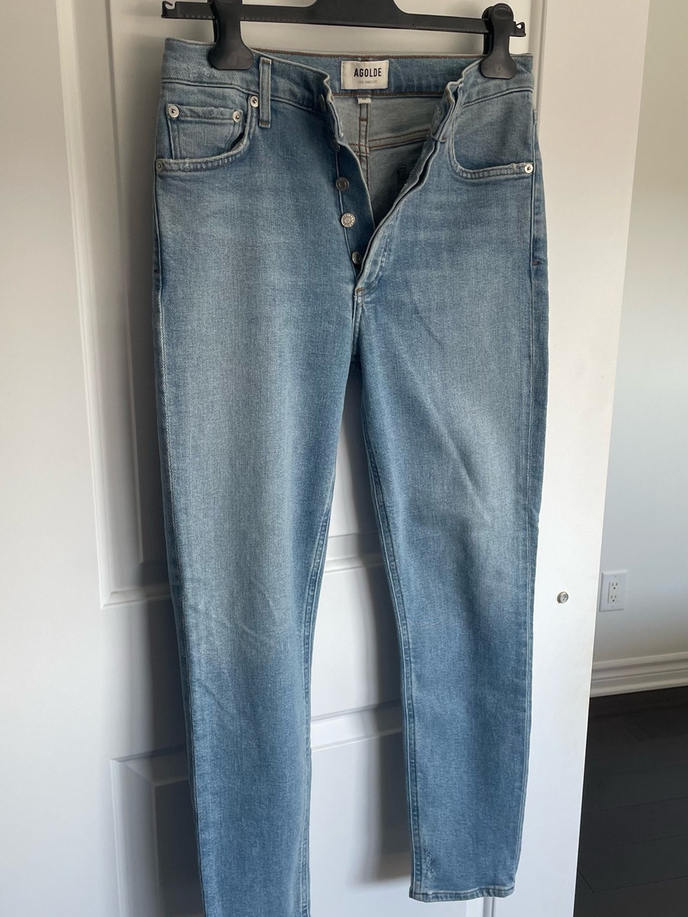 Agolde Light Wash High-Rise Skinny Jeans